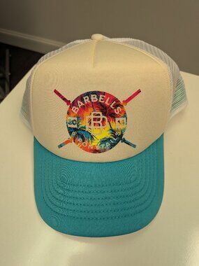 Barbells And Ponytails "Tropical" Mesh Ponytail Baseball Hat NEW